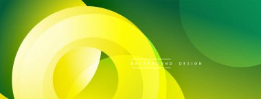 Soyut arkaplan özellikleri sarı, yeşil şekillerde akıyor. Modern tasarım enerjiyi, hareketi, görsel cazibeyi çağrıştırıyor. Yumuşak eğimler derinlik yaratır.