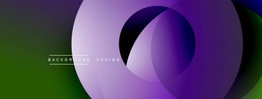 Soyut tasarım özellikleri üst üste biniyor. Renkler yeşilden mora dönüşüyor. Minimalist tarz, modern estetik.