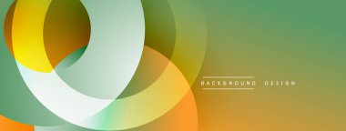 Soyut renkli şekiller dinamik gradyan arkaplan oluşturur. Yumuşak kıvrımlar hareketi, modern estetiği akla getiriyor..