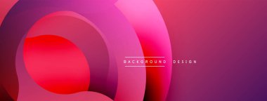 Soyut pembe gradyanlar üst üste binen daireler oluşturur. Modern tasarım dinamik akışı, enerjik enerjiyi, pürüzsüz geçişleri öneriyor. Mevcut en küçük metin.