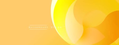 Soyut sarı eğimli arkaplan. Üst üste binen şekiller dinamik görsel efekt yaratır. Dijital projeler için uygun minimalist tasarım.