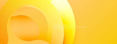 Soyut sarı arkaplan. Üst üste binen şekiller dinamik ve modern görsel efektler yaratır. Yumuşak eğimler sıcak estetik sunar.