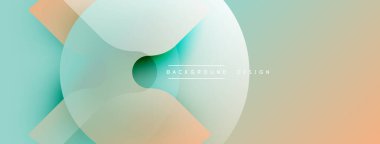 Soyut geometrik şekiller çakışıyor. Yumuşak pastel renkler harmanlanarak modern görsel efekt yaratır. Minimalist tasarım arka planlar için uygundur.