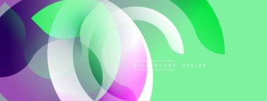 Soyut akışkan şekiller, canlı renklerin karışımı. Modern tasarım, gradyan etki dinamik görsel deneyim yaratır. Düz kıvrımlar, ışık şeffaflığı.