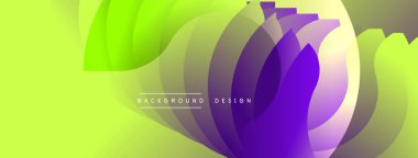 Soyut sıvı şekiller, canlı renklerin karışımı. Modern tasarım, dinamik kompozisyon, sarı, yeşil, mor gradyanlar. Pürüzsüz geçişler görsel ilgi yaratır.
