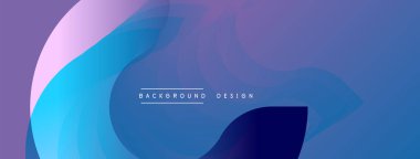 Soyut akışkan şekiller, mavi mor gradyanlar. Modern tasarım elementleri dinamik görsel deneyimler yaratır. Metin arkaplan tasarımı okur.