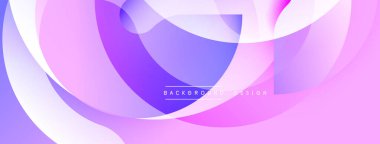 Soyut akışkan şekiller, mor renkler baskın. Gradyan katmanlı modern tasarım dinamik görsel efekt yaratır. Yumuşak kıvrımlar hareketi gösterir.