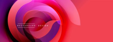 Dinamik soyut tasarım. Eşmerkezli daireler, canlı pembeler, morlar modern görsel efektler yaratır. Yumuşak eğimler, akışkan şekiller.