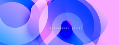 Soyut renkli çemberler çakışıyor. Gradyan gölgeler dinamik görsel efekt yaratır. Arkaplan ve sunumlar için uygun modern tasarım.