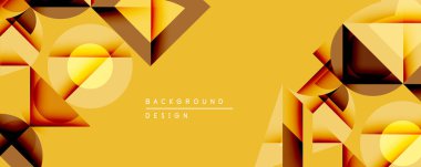 Soyut geometrik şekiller, sıcak altın renkler, dinamik kompozisyon. Modern tasarım ögeleri desenli arkaplan oluşturur.