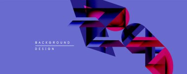 Soyut geometrik şekiller örtüşür, dinamik mor dizayn yaratır. Modern estetik, arka planlar ve sunumlar için uygun..