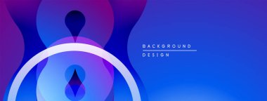 Soyut sıvı şekilleri, canlı mor, mavi gradyanlar. Modern tasarım elementleri dinamik görsel etki yaratır. Yumuşak geçişler, zarif kompozisyon..