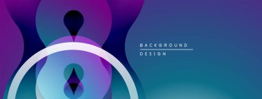 Soyut sıvı şekilleri, canlı mor, mavi gradyanlar. Modern tasarım ögesi, pürüzsüz geçişler, zarif kompozisyon.