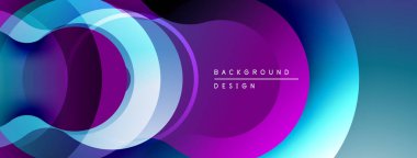 Soyut akışkan şekiller, canlı mor, mavi gradyanlar. Arka planlar ve sunumlar için modern tasarım öğesi. Düz eğriler dinamik görsel efekt yaratır.