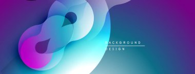 Soyut sıvı şekiller, canlı renklerin karışımı. Gradyan arkaplan hareketi öneriyor, modern tasarım elemanları mevcut.