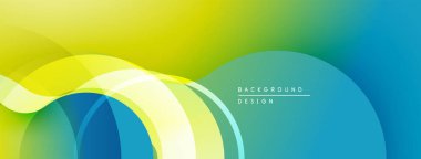 Soyut canlı dalgalar, sarıdan mavi gradyana. Modern tasarım, düz kıvrımlar, dinamik kompozisyon. Dijital projeler için arkaplan ögesi.
