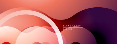 Soyut gradyan şekiller çakışıyor, dinamik görsel etki yaratıyor. Sıcak renkler kompozisyona hakim, modern tasarımın estetik olduğunu gösteriyor..