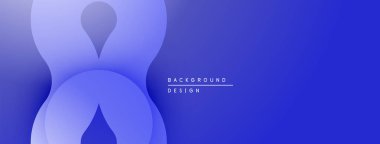 Soyut mavi tasarım, üst üste binen şekiller. Gradyan derinlik yaratır, modern estetik. Minimalist biçim arkaplan için uygun.