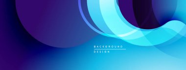 Soyut akışkan şekiller, canlı mavi gradyanlar modern arkaplan tasarımı yaratır. Yumuşak kıvrımlar hareketi, derinliği gösterir.