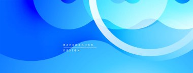 Soyut mavi arkaplan. Düz kıvrımlar, dinamik görsel efekt yaratır. Dijital projeler için modern tasarım.