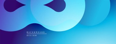 Soyut arkaplan özellikleri akan mavi şekiller. Gradyan renkler dinamik görsel efekt yaratır. Projeler için modern tasarım ögesi.
