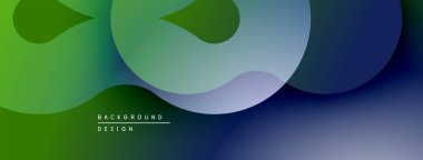 Soyut sıvı şekilleri yeşil, mavi renkleri harmanlıyor. Modern tasarım hareketi çağrıştırıyor, derinliği. Minimalist estetik arka planlar.