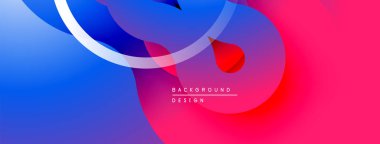 Soyut sıvı şekilleri canlı mavi ve pembe renkleri harmanlar. Modern tasarım hareket, enerji, dinamik bileşim öneriyor. Mevcut en küçük metin.