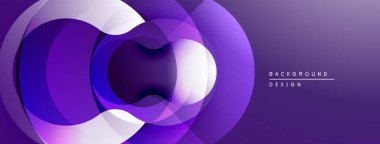 Soyut mor katmanlar dinamik dairesel tasarım yaratır. Gradyan gölgeler modern görsel etki sunar, uygun arkaplan ögesi.