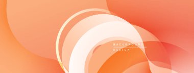 Soyut turuncu arka plan. Katmanlı şekiller akış tasarımı yaratır. Yumuşak eğimler, modern estetik, basit kompozisyon.