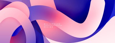 Soyut akışkan şekiller, pembeler, morlar modern arka plan yaratır. Yumuşak eğimler hareketi, derinliği gösterir. Minimalist tasarım.