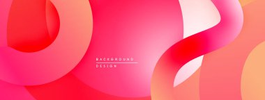 Soyut sıvı şekiller, canlı pembeler, portakallar. Arka planlar ve sunumlar için modern tasarım öğesi. Yumuşak gradyanlar dinamik görsel akış oluşturur.