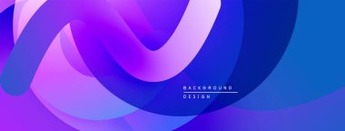 Soyut sıvı şekiller, canlı mor, mavi renkler. Modern tasarım, pürüzsüz eğimler dinamik arkaplan yaratır. Mevcut en küçük metin.