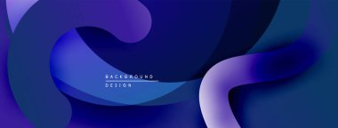Soyut sıvı şekiller, canlı maviler, morlar modern arka plan yaratır. Gradyan renkler pürüzsüz, dinamik bileşim.