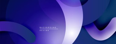 Soyut sıvı şekiller, canlı mor renkler, modern tasarım. Gradyan katmanlar dinamik görsel doku yaratır. Minimalist estetik.