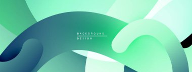 Soyut sıvı şekilleri örtüşür, canlı deniz mavisi ve yeşil eğimler yaratır. Minimalist tasarım modern arkaplan dokusunu öneriyor.