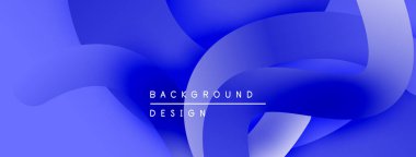 Soyut mavi arkaplan. Sıvı şekiller üst üste binerek, dinamik görsel efekt yaratır. Metin arka plan tasarımı okur. Modern, canlı kompozisyon.