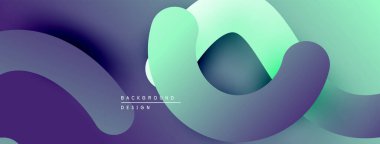 Soyut sıvı şekilleri örtüşür, canlı gradyanlar yaratır. Mor, deniz mavisi, yeşil renkler kusursuz bir şekilde harmanlanır. Arka planlar için modern tasarım ögesi.
