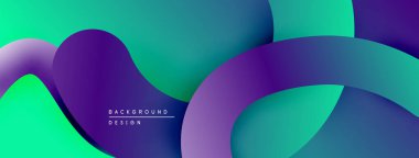 Soyut sıvı şekilleri canlı turkuazları, mor renkleri harmanlıyor. Modern tasarım hareketi, enerjiyi, görsel cazibeyi çağrıştırıyor. Arkaplan pürüzsüz eğimlere sahiptir.