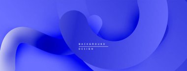 Soyut mavi arkaplan. Sıvı şekiller üst üste binerek, dinamik görsel efekt yaratır. Dijital projeler için modern tasarım.