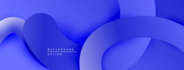 Soyut mavi şekiller üst üste binerek modern sıvı arkaplan oluşturur. Dereceli gölgeler derinlik ve görsel ilgi sunar. Metin arkaplan tasarımı okur.