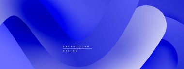 Soyut mavi eğimler akan şekiller yaratır. Minimalist tasarım metin arkaplanı, tasarım içerir. Yumuşak kıvrımlar hareketi, derinliği gösterir.