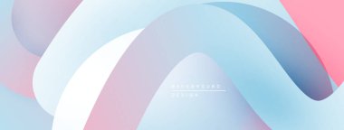 Soyut dalgalar, pastel renkler düzgün bir şekilde harmanlanır. Yumuşak eğimler dinamik, akışkan şekiller yaratır. Minimalist tasarım, modern estetik.