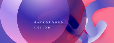 Soyut sıvı şekilleri örtüşür, canlı mor, pembe renkler yaratır. Metin, kompozisyon içerisindeki arkaplan tasarımını okur.