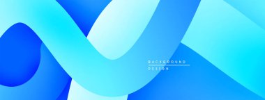Soyut mavi eğimler akan şekiller yaratır. Modern tasarım üst üste binen katmanlar, pürüzsüz geçişler, canlı renk şeması.