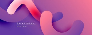 Soyut akışkan şekiller harmanlanır, canlı mor, pembe gradyanlar oluşturur. Arkaplan ve sunumlar için modern tasarım ögesi.