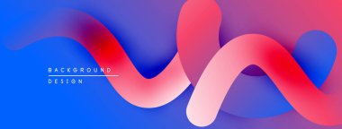 Soyut sıvı şekiller, canlı renklerin karışımı. Mavi, pembe, mor renkler dinamik arkaplan tasarımı yaratır. Modern estetik.