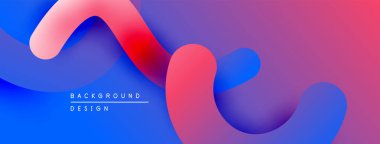 Soyut sıvı şekilleri canlı renkleri harmanlar. Gradyan arka plan dinamik görsel efekt yaratır. Projeler için modern tasarım ögesi.