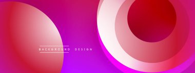 Soyut, enerjik bir arkaplan. Üst üste binen daireler dinamik görsel efekt yaratır. Pembe, kırmızı, mor renkler kompozisyona hakim. Modern tasarım ögesi.