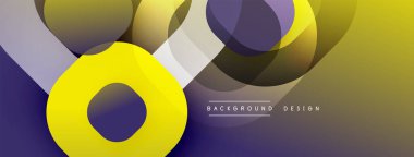 Soyut şekiller örtüşüyor, dinamik sarı, mor renkler yaratıyor. Modern tasarım enerji, hareket, görsel ilgi.