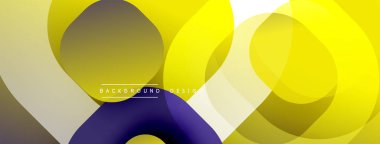 Soyut geometrik şekiller örtüşür, parlak sarı ve mor renkler yaratır. Modern tasarım, arka planlar ve sunumlar için uygun..